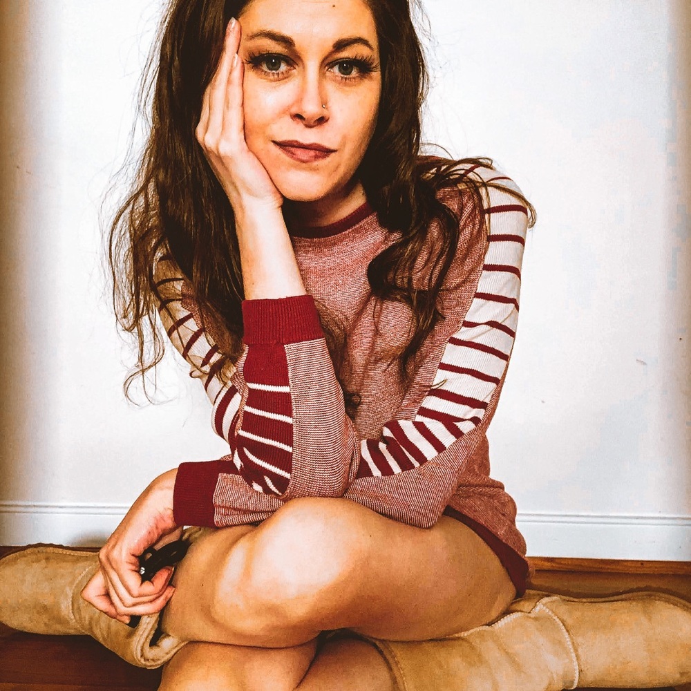 BDG Red & Cream Retro-Inspired Striped Sweater (M)